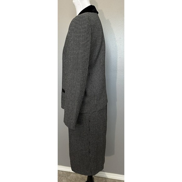 REQUIREMENTS Wool Blend Check Skirt Suit Set Blazer 11/12 Skirt 9/10 Work Outfit - Picture 2 of 9